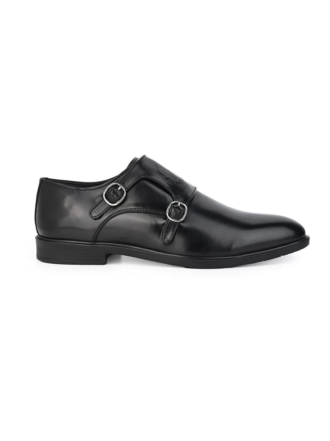 Alberto Torresi Men's Toro Black Double Monk Straps