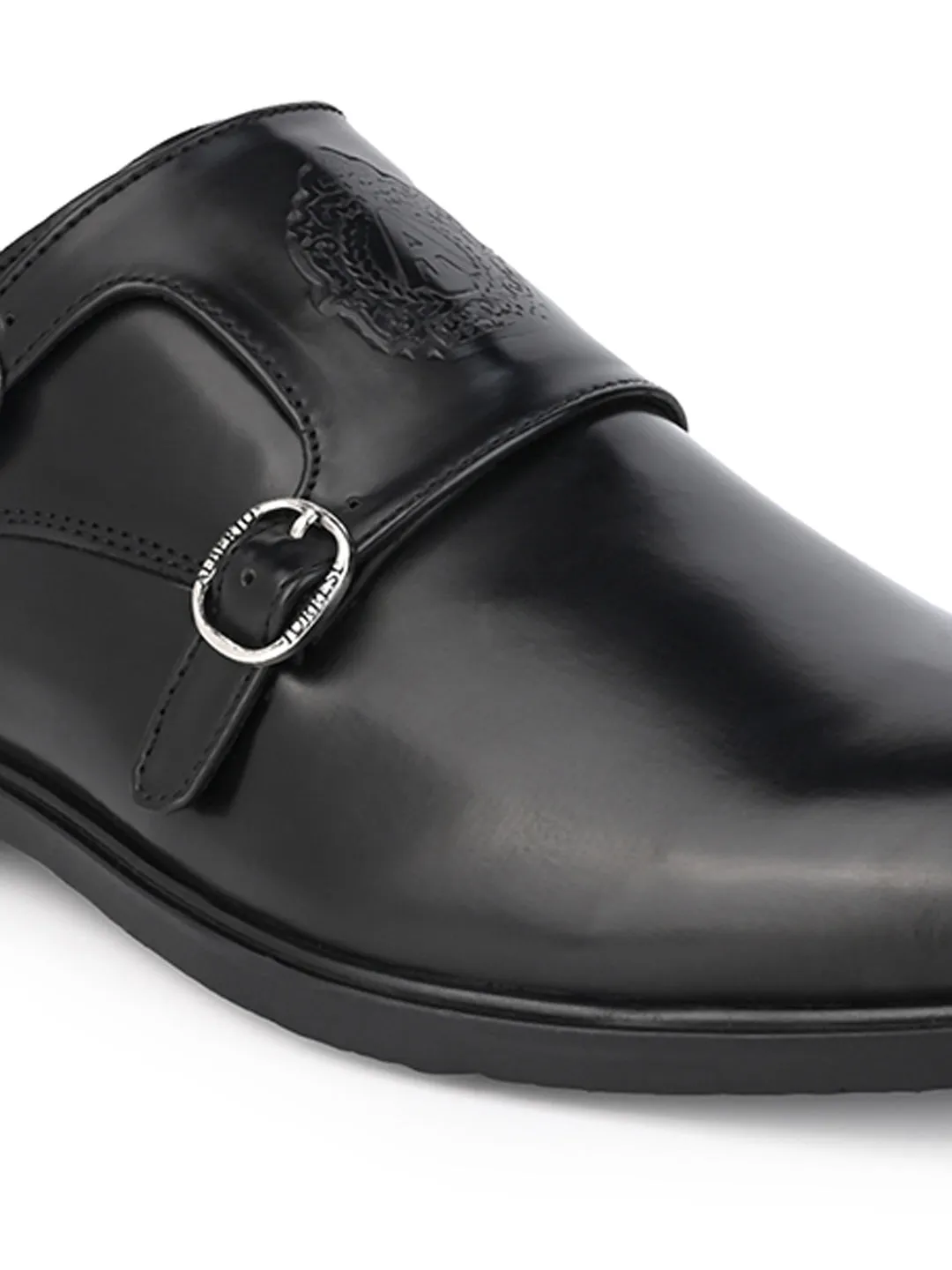 Alberto Torresi Men's Toro Black Double Monk Straps