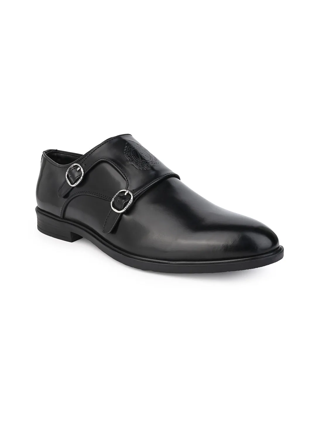 Alberto Torresi Men's Toro Black Double Monk Straps