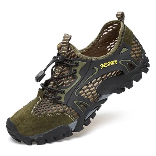 Breathable Men Hiking Shoes Suede   Mesh Outdoor Men Sneakers Climbing Shoes
