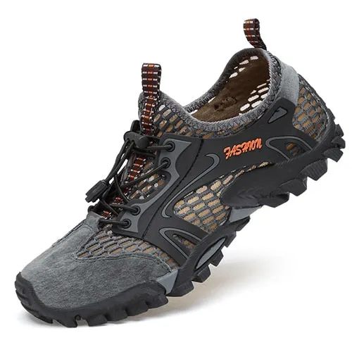 Breathable Men Hiking Shoes Suede   Mesh Outdoor Men Sneakers Climbing Shoes