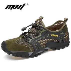 Breathable Men Hiking Shoes Suede   Mesh Outdoor Men Sneakers Climbing Shoes
