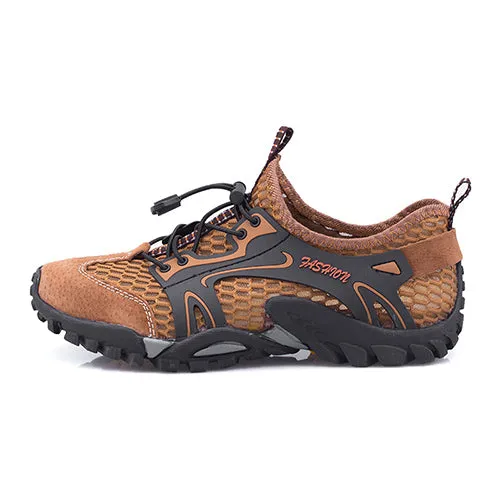 Breathable Men Hiking Shoes Suede   Mesh Outdoor Men Sneakers Climbing Shoes