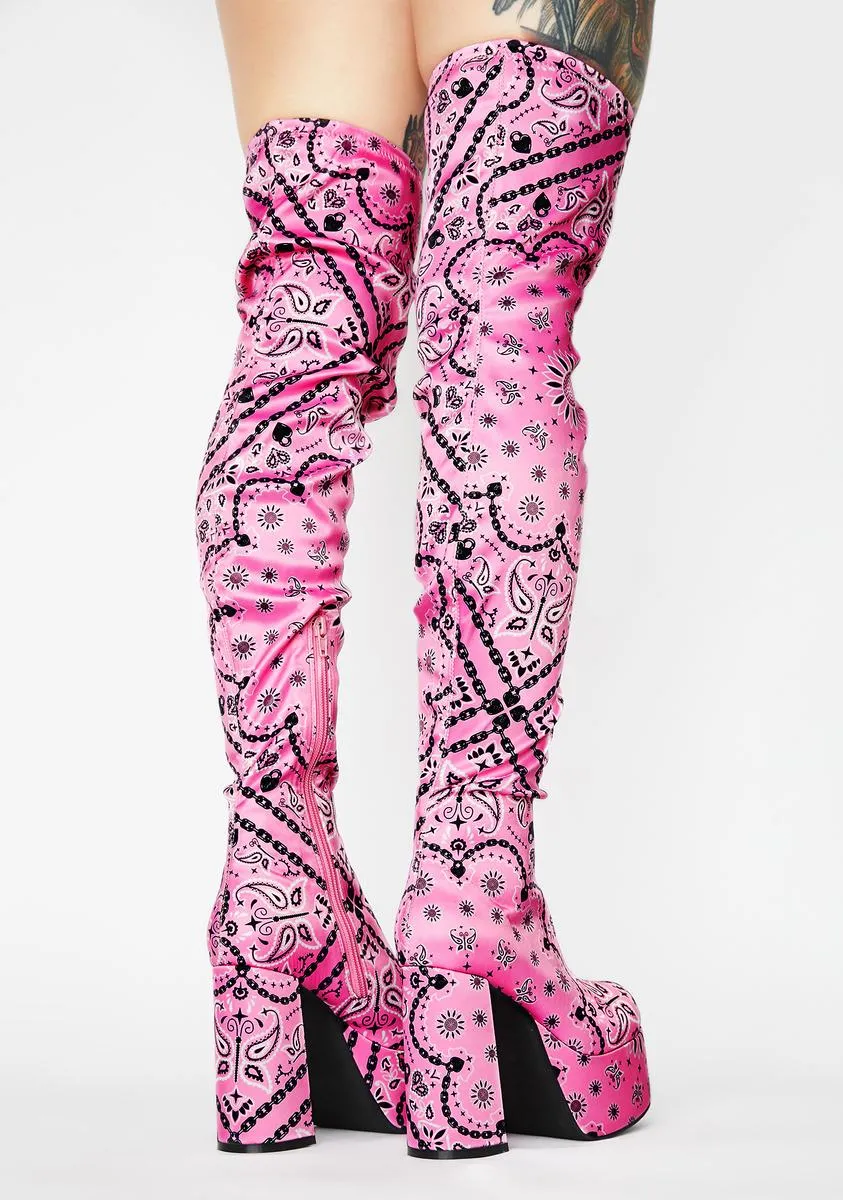 Candy Bandit Thigh High Boots