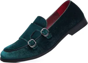 COSIDRAM Men's Casual Shoes Fashion Velvet Patent Leather Loafers Classic Gold Buckle Business Party Shoes