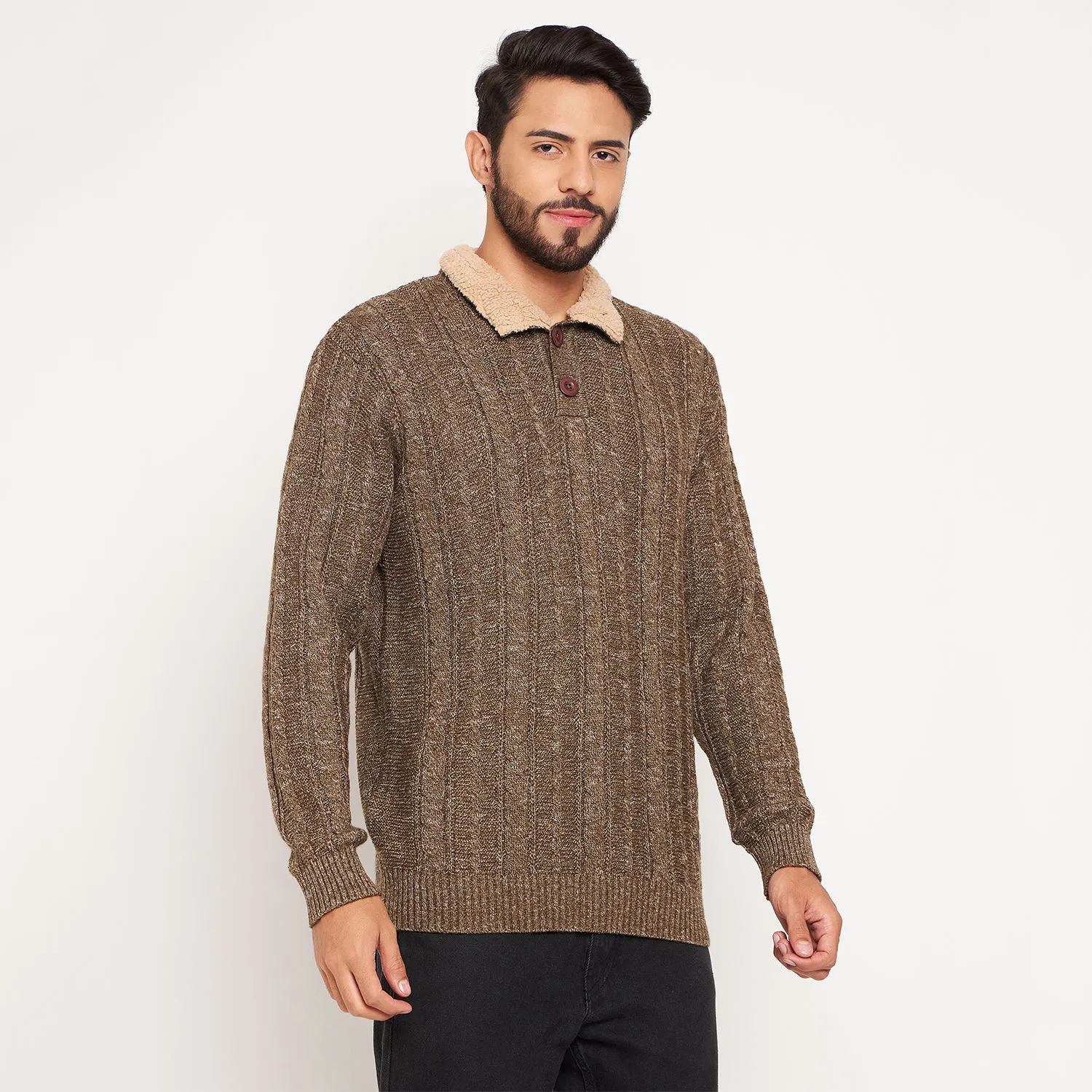 Duke Stardust Men Full Sleeve Button Placket Sweater (SDS2004)