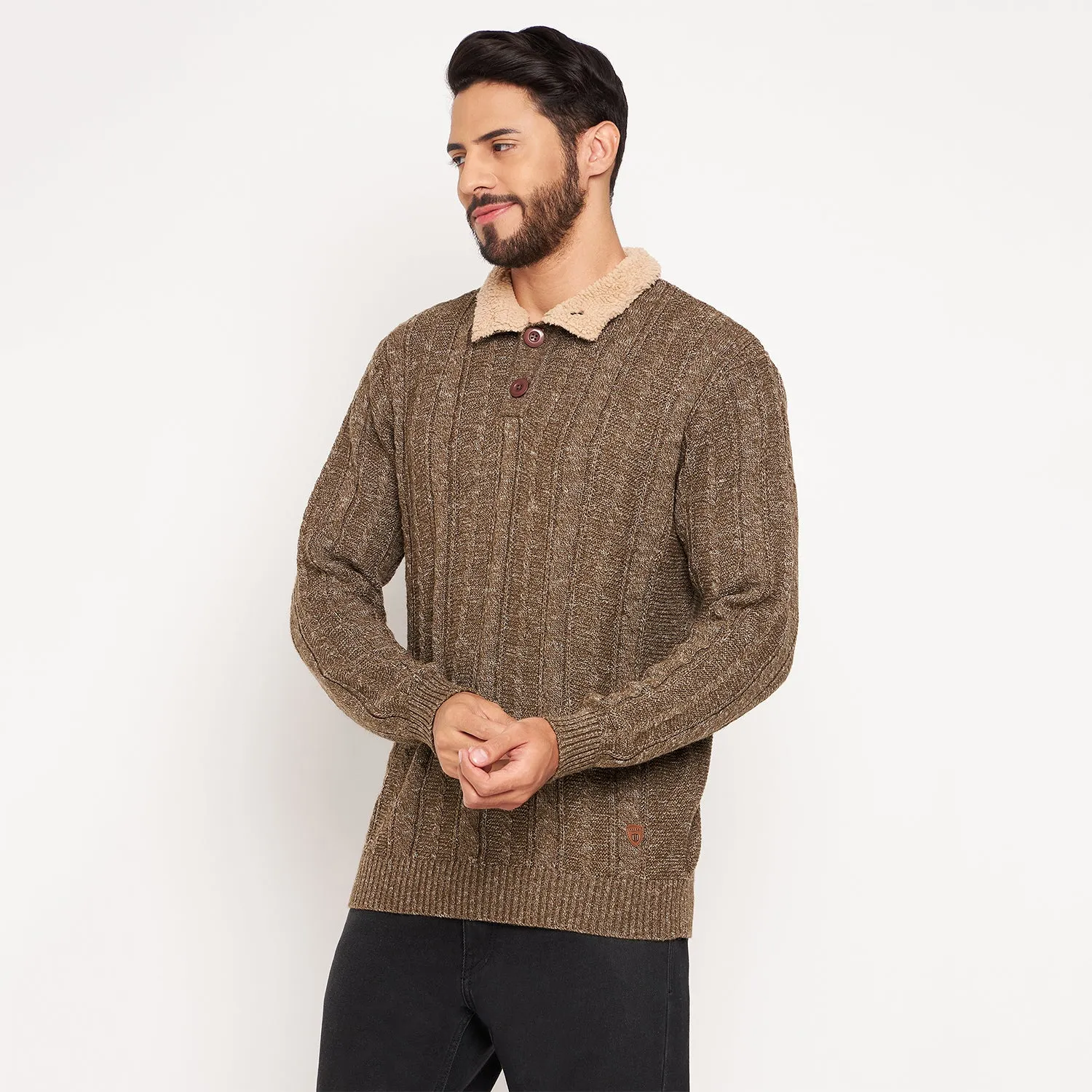 Duke Stardust Men Full Sleeve Button Placket Sweater (SDS2004)