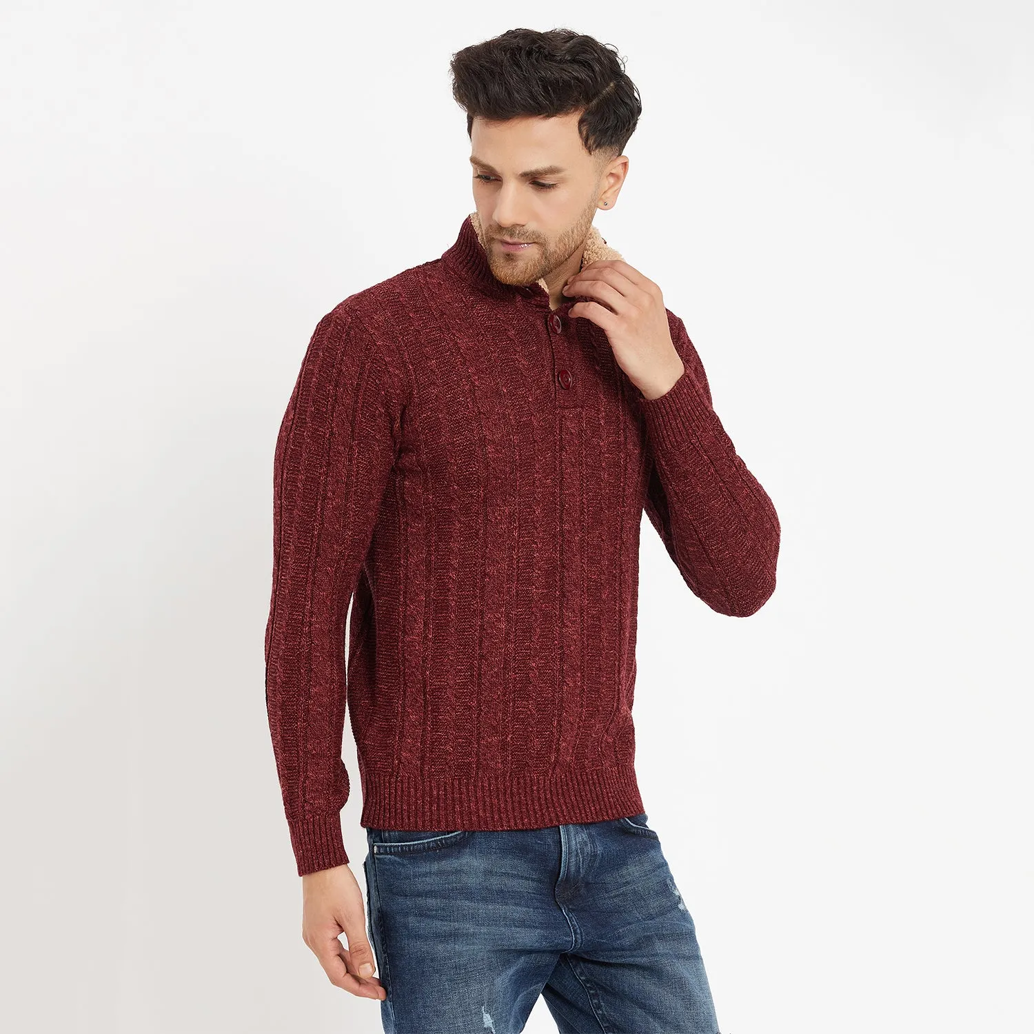 Duke Stardust Men Full Sleeve Button Placket Sweater (SDS2004)