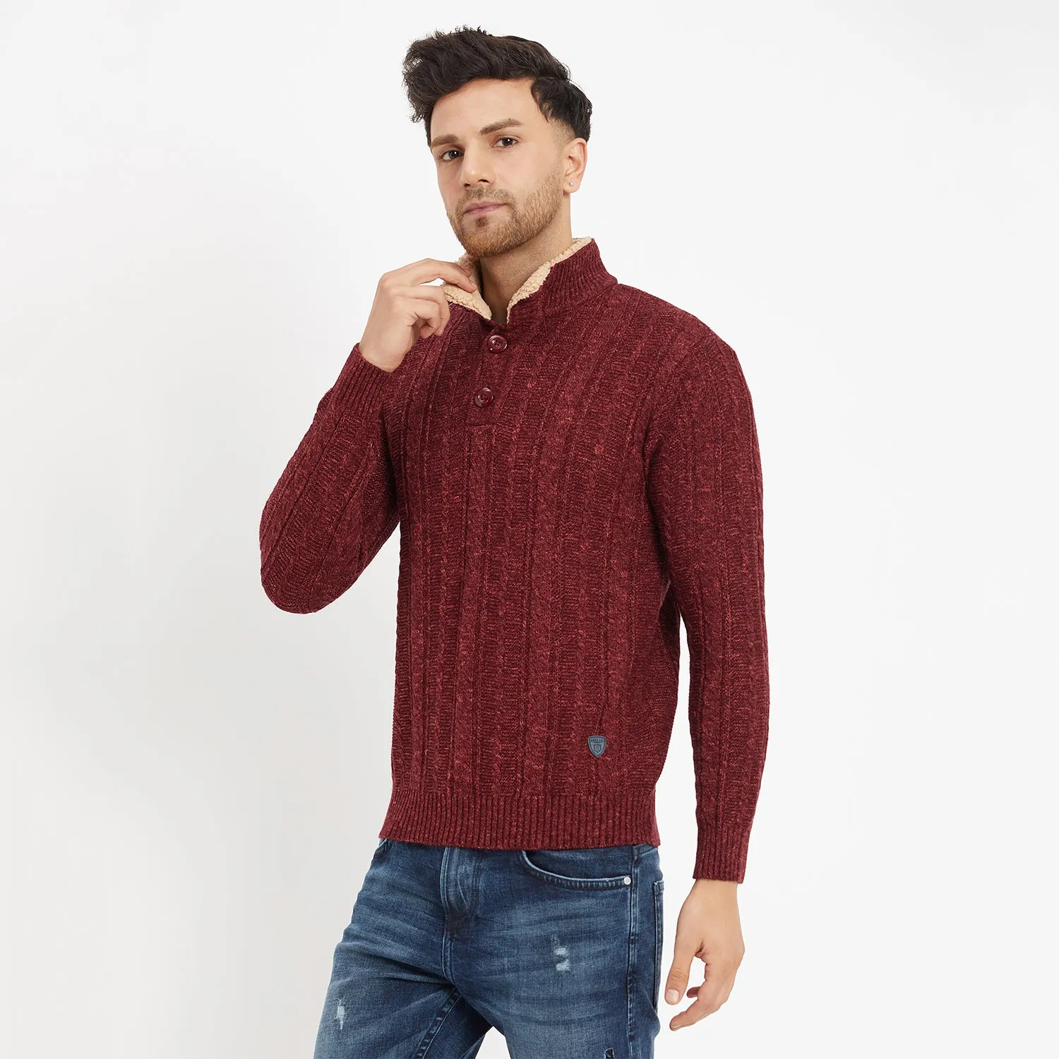 Duke Stardust Men Full Sleeve Button Placket Sweater (SDS2004)