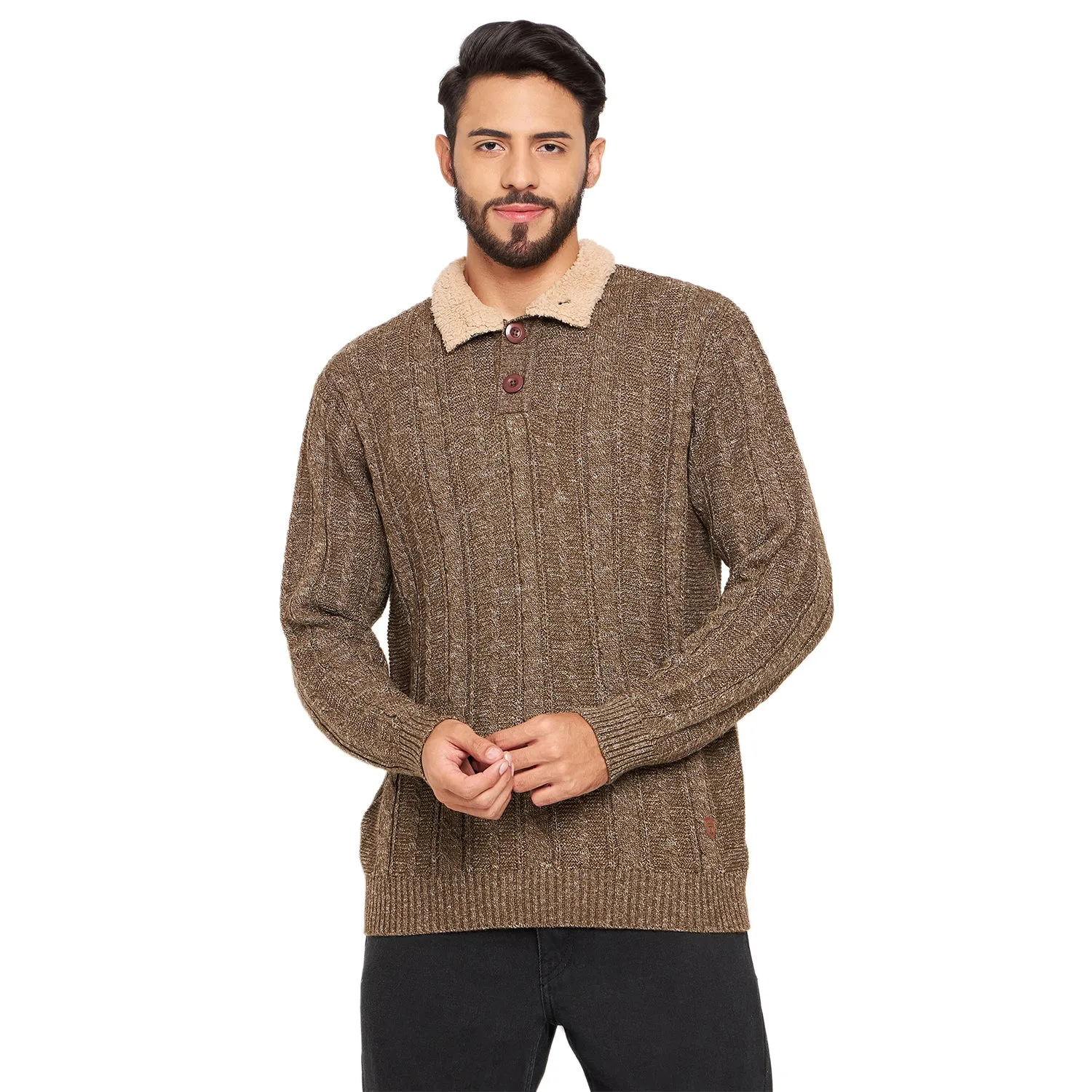 Duke Stardust Men Full Sleeve Button Placket Sweater (SDS2004)