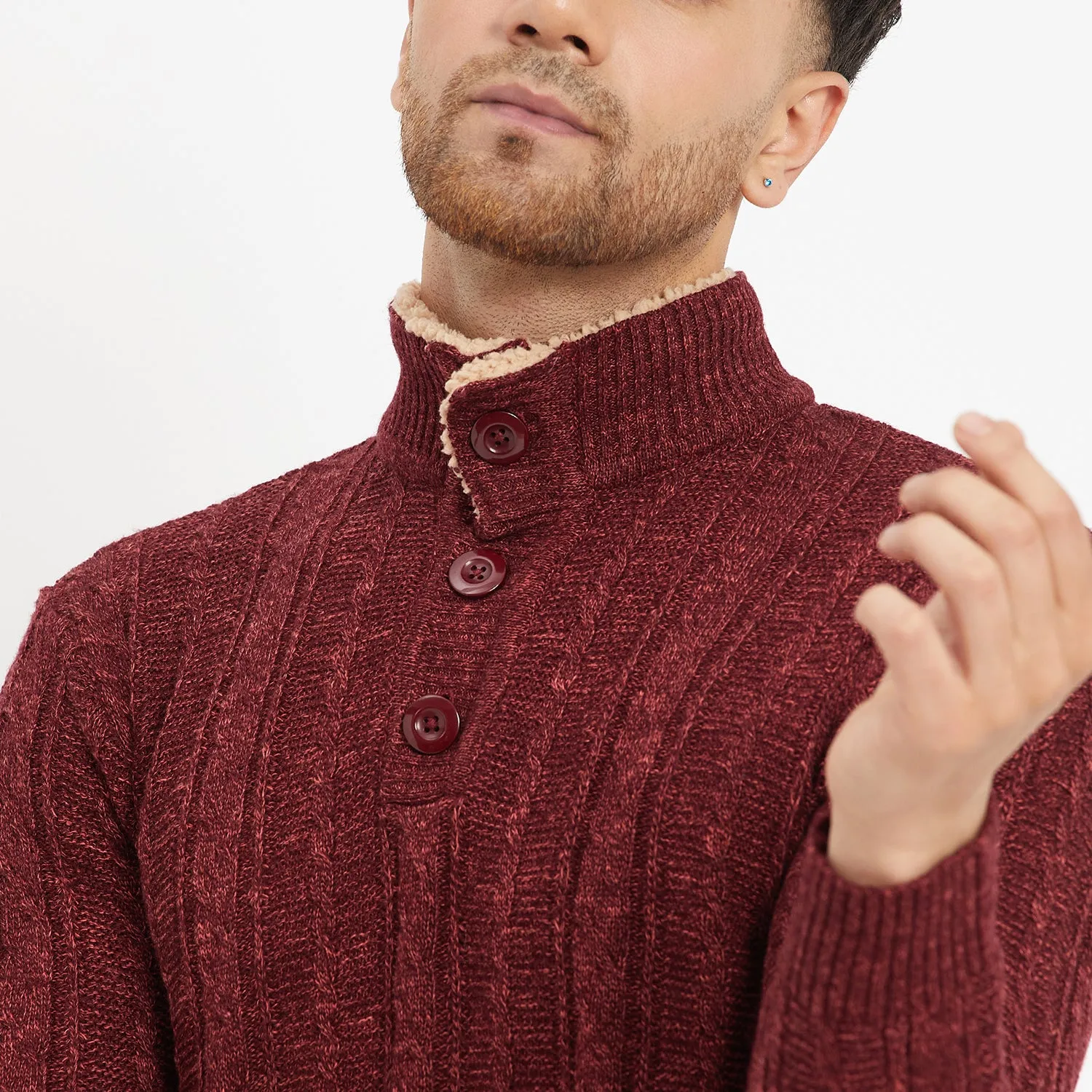 Duke Stardust Men Full Sleeve Button Placket Sweater (SDS2004)