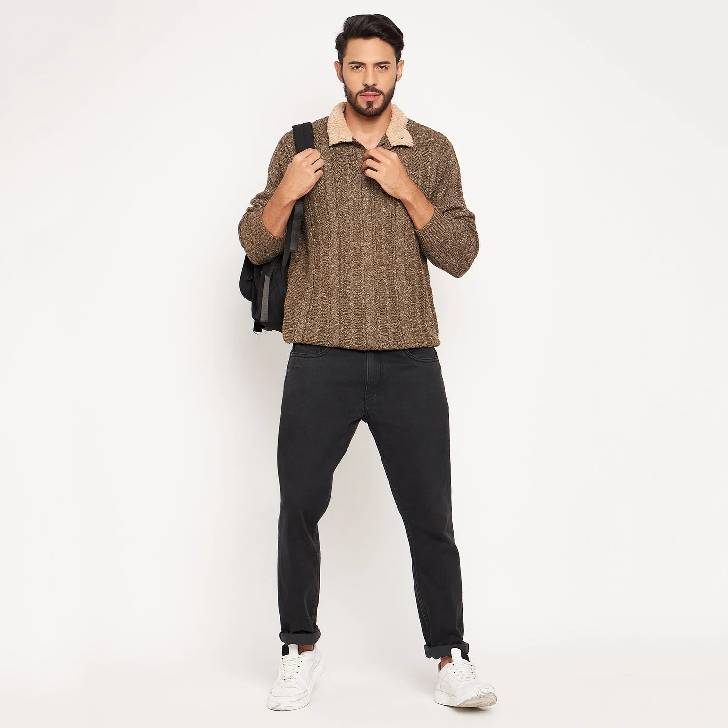 Duke Stardust Men Full Sleeve Button Placket Sweater (SDS2004)