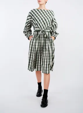 Jane Dress - Green & White