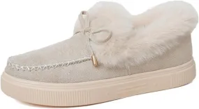 Ladmiple Winter Boots For Women Fashion Snow Boots Slip on Fur Lined Cold Weather Warm Ankle Booties Loafers Shoes 2024