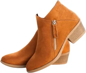 Lausiuoe Boots For Women Ankle Booties Low Heel Cutout Block Stacked Chunky Heel Casual Dressy Slip on Fashion Booties