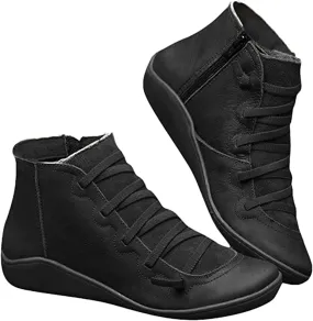 Lausiuoe Boots For Women Ankle Booties Sexy Low Heels Western Ankle Boots Casual Dressy Wide Width Elegant Flat Booties