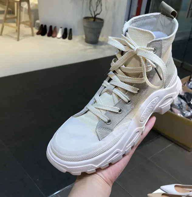 LUXE SEVEN DESIGN HIGH CHUNKY SOLE HIKER BOOTS