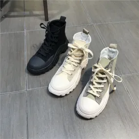 LUXE SEVEN DESIGN HIGH CHUNKY SOLE HIKER BOOTS