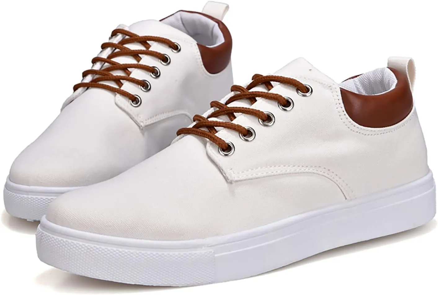 Men Low Top Canvas Walking Shoes Lace-Up Fashion Casual Sneakers Wide Width Breathable Sport Shoes Slip On Platform Sneakers
