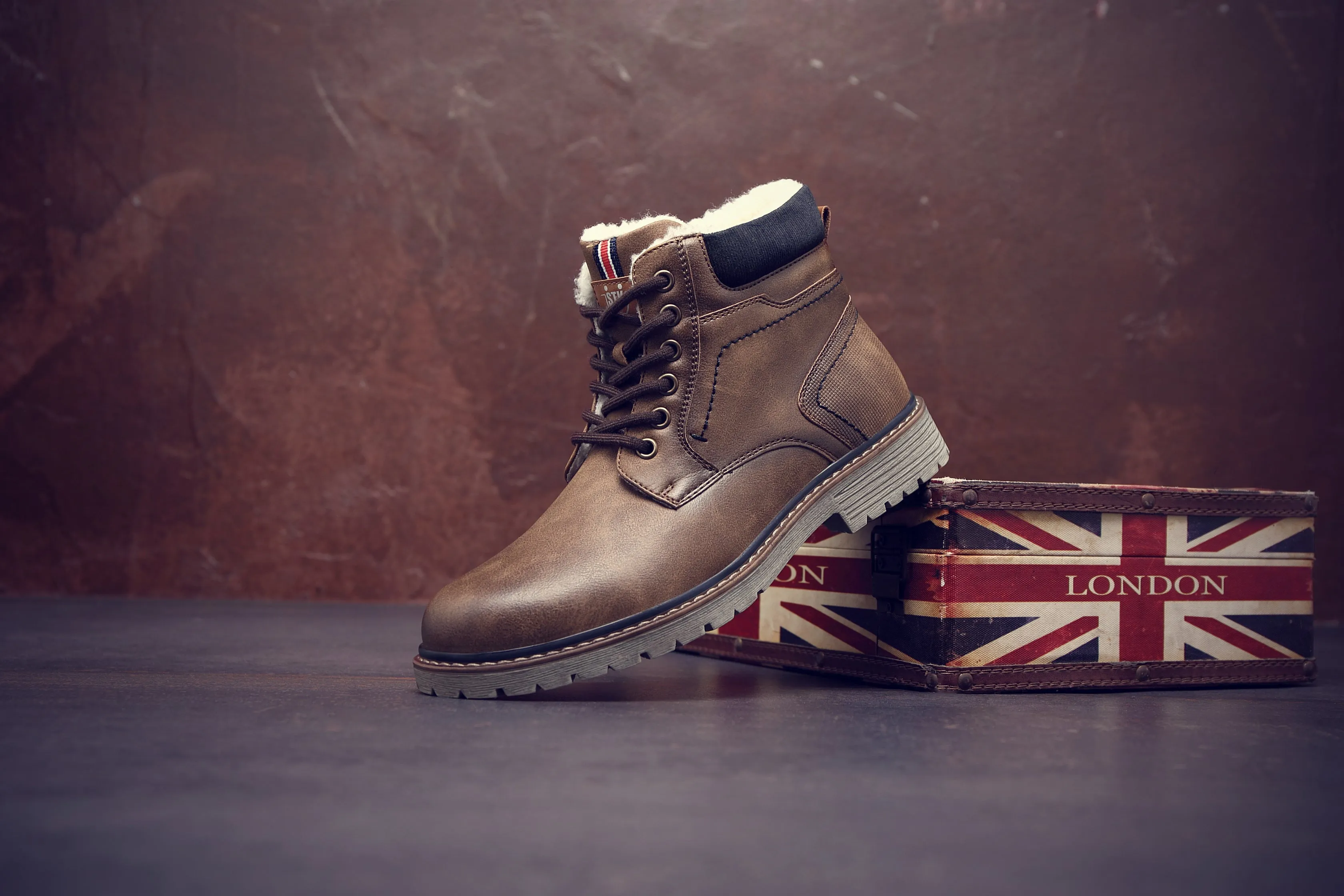 Men's Boots Winter Fur Interior Style (2185) Tan