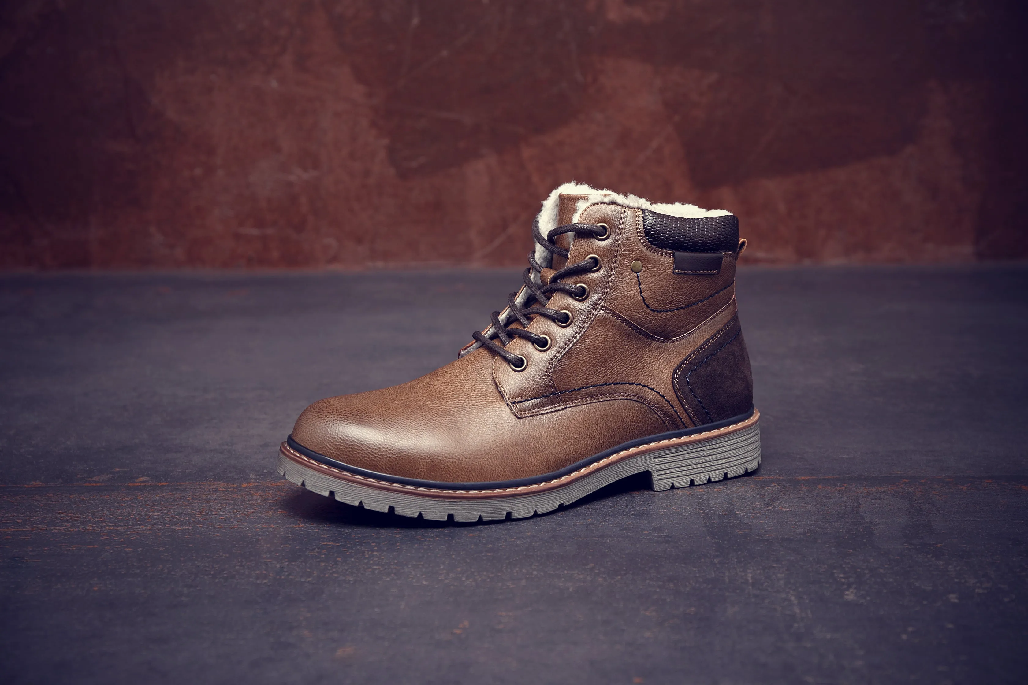 Men's Boots Winter Fur Interior Style 2186 Tan