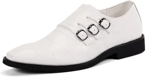 Men's Dress Shoes Leather Formal Business Oxford Derby Shoes Brogue Monk Strap Retro Dress Shoes for Men