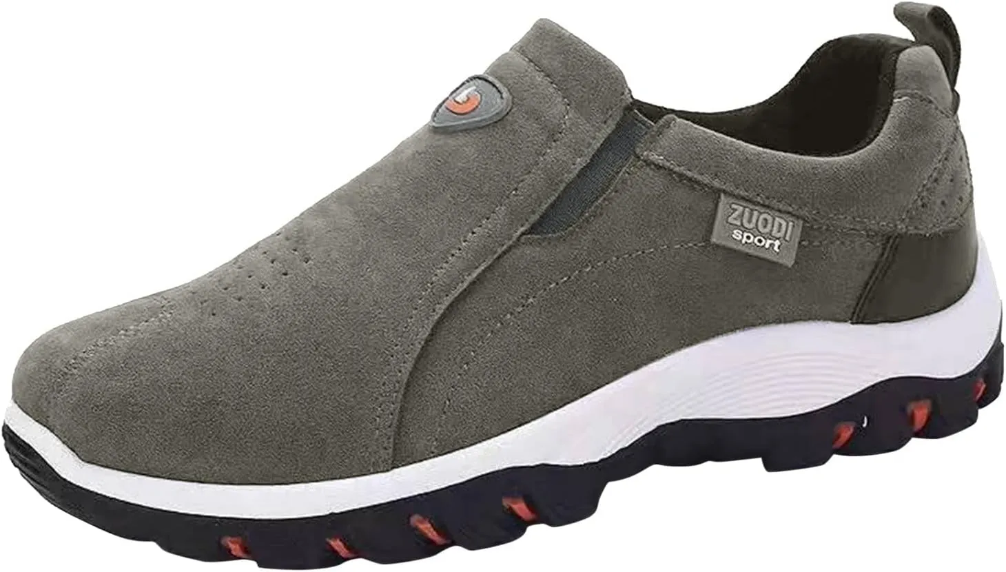 Men's White, Black, Grey Hiking Shoes - All Season, Flat Heel, Round Toe, Slip-On, Water Resistant, Slip-Resistant, Casual, Outdoor, Adult Men's Size