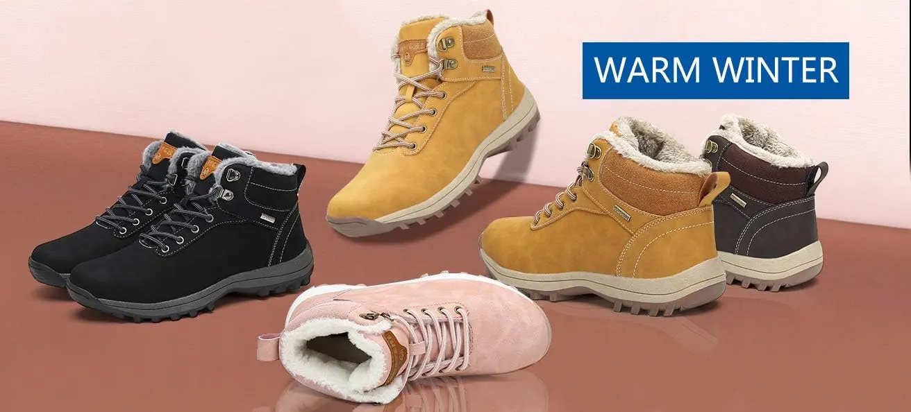 Mishansha Winter Boots for Men Women Waterproof Snow Boots Warm Lined Non Slip Hiking Boot