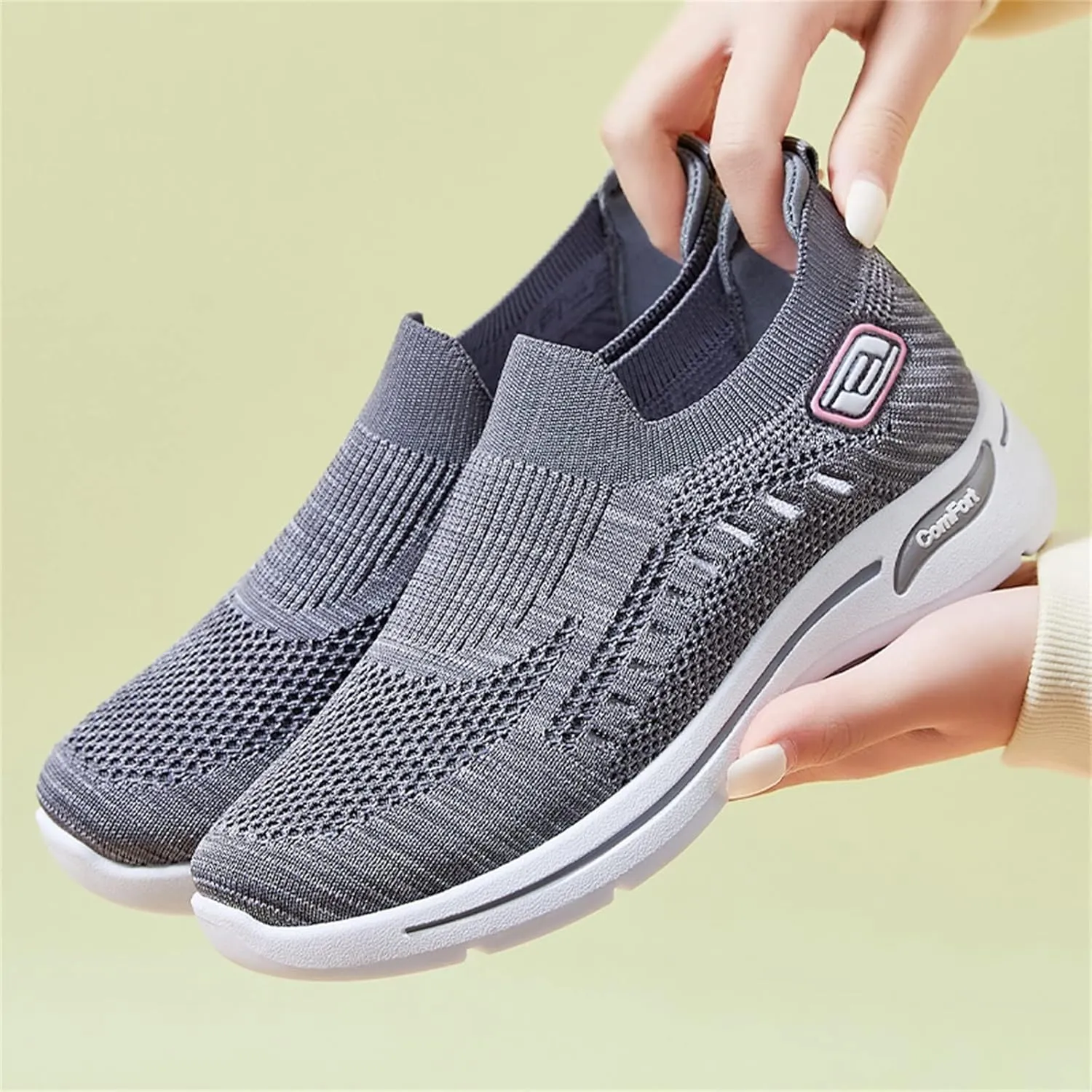Orthopedic Shoes for Women Comfortable Breathable Knit Sneakers Non-Slip Woven Orthopedic Sneakers Lightweight Slip-On Sneakers