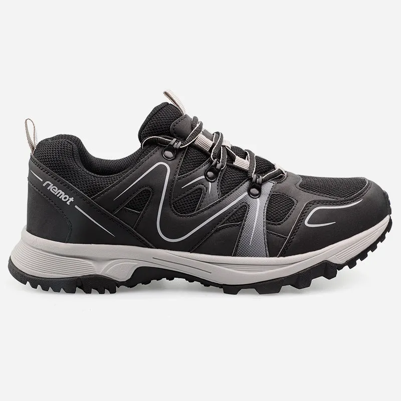 riemot Men's Breathable Outdoor Trainers, Black, Trail Running Shoes for Summer Hiking Trekking Climbing
