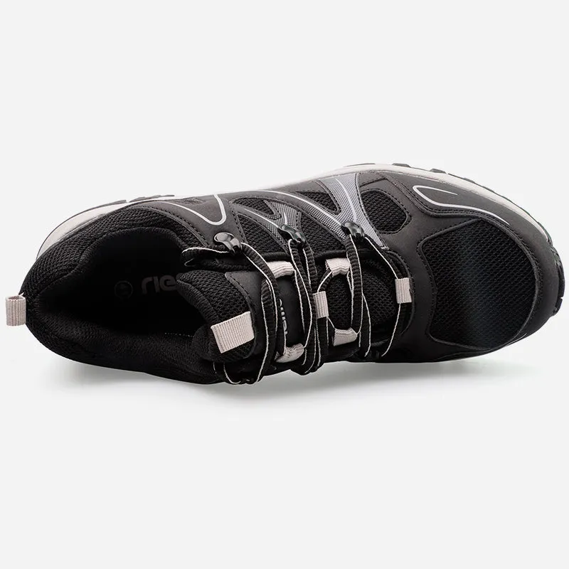 riemot Men's Breathable Outdoor Trainers, Black, Trail Running Shoes for Summer Hiking Trekking Climbing