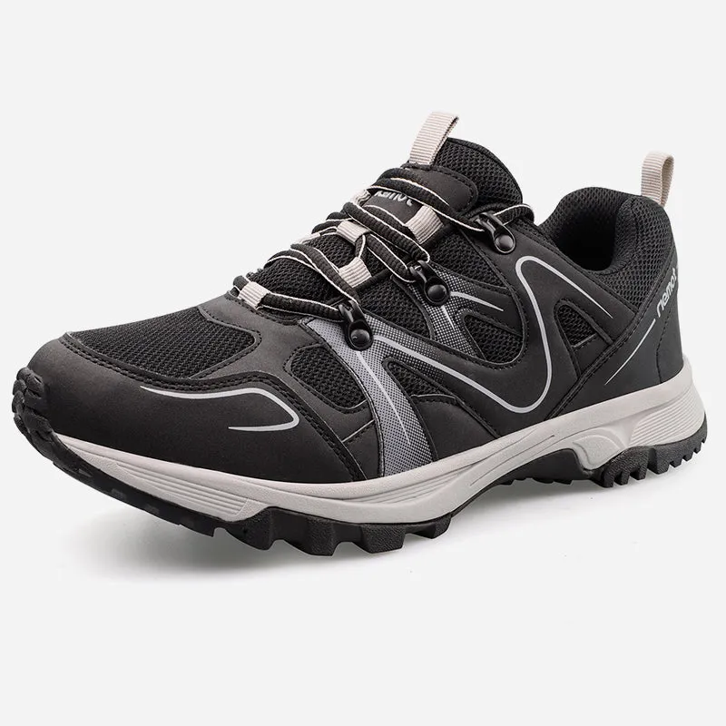 riemot Men's Breathable Outdoor Trainers, Black, Trail Running Shoes for Summer Hiking Trekking Climbing