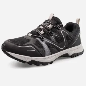 riemot Men's Breathable Outdoor Trainers, Black, Trail Running Shoes for Summer Hiking Trekking Climbing