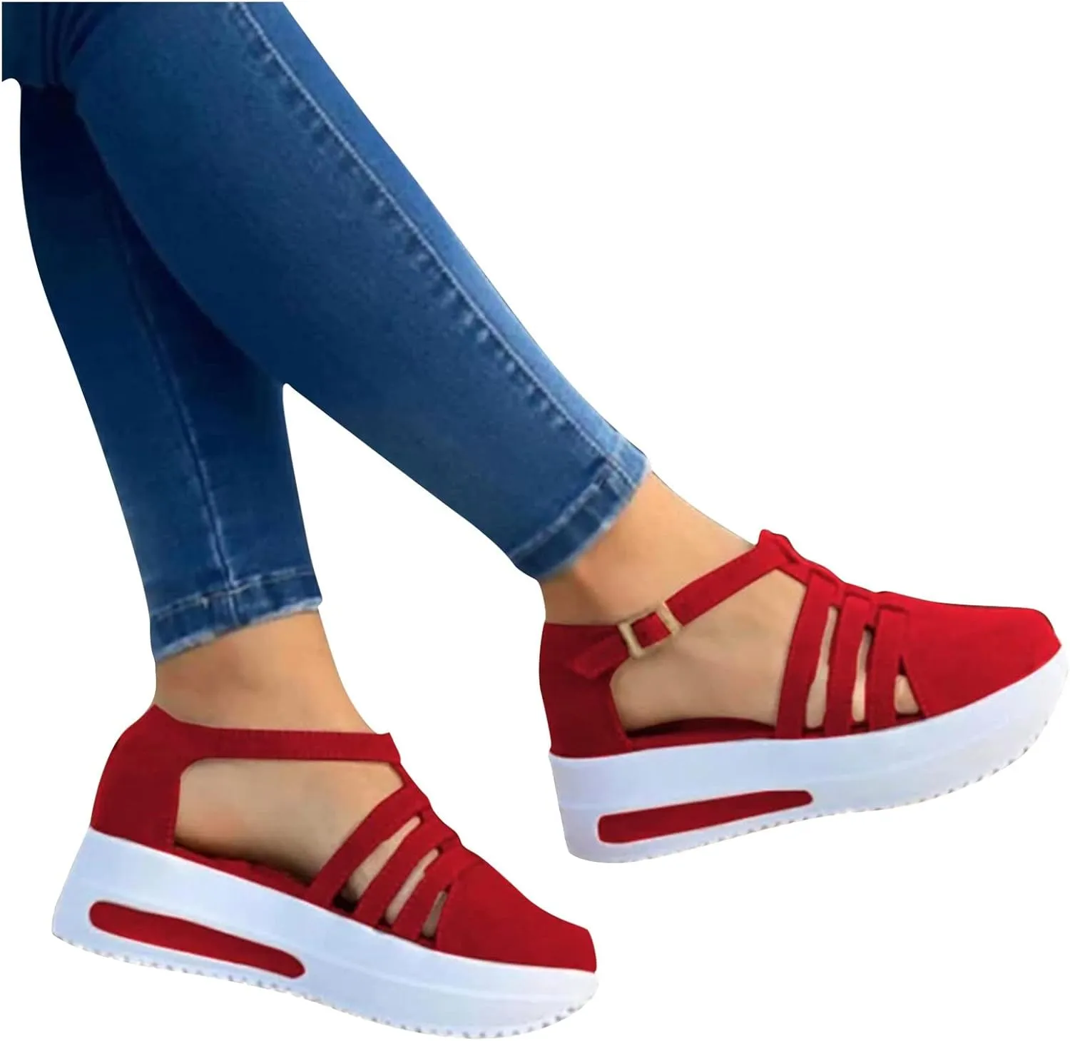 Sandals Women Causal Summer 2023 Peep Toe Platform Sandal Wedges Ankle Buckle Shoes Ladies Flip Flops Sandals