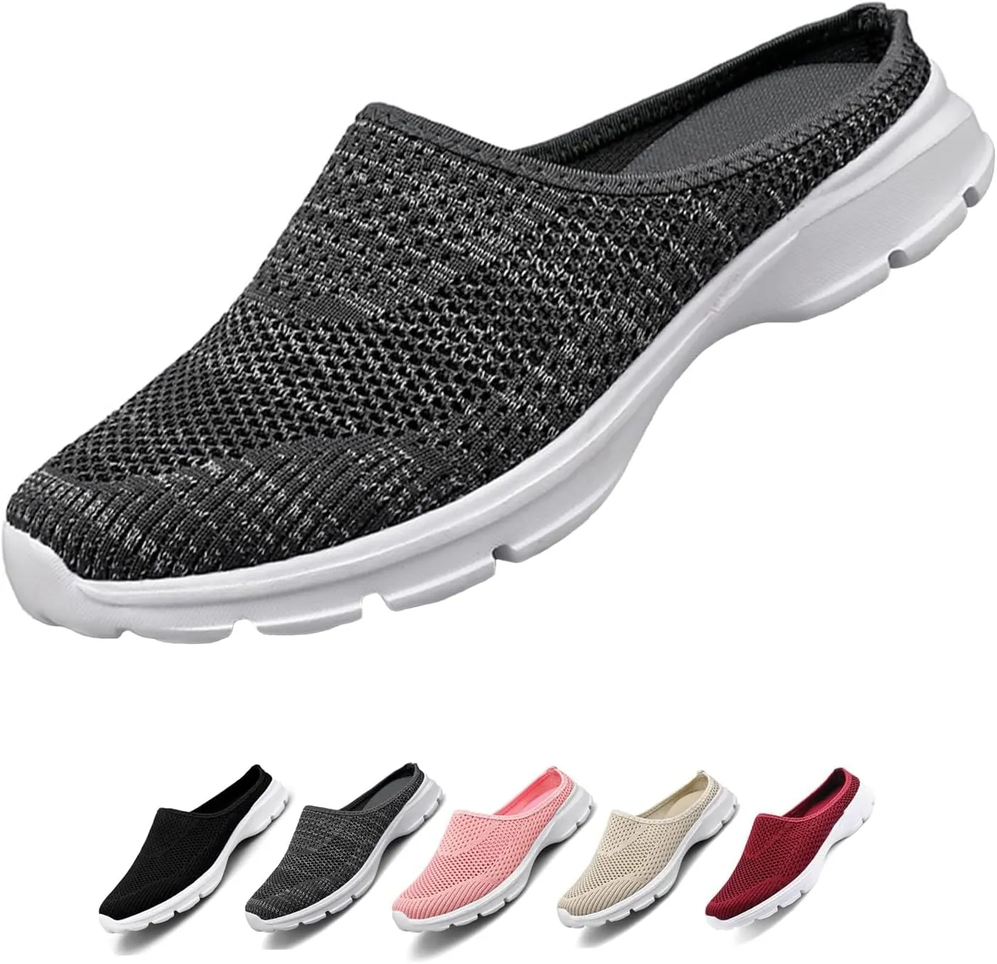 Slip On Mules & Clogs for Womens Mens Lightweight Open Back Shoes Comfort Orthopedic Walking Shoes Breathable Mesh Slippers Closed Toe Slides