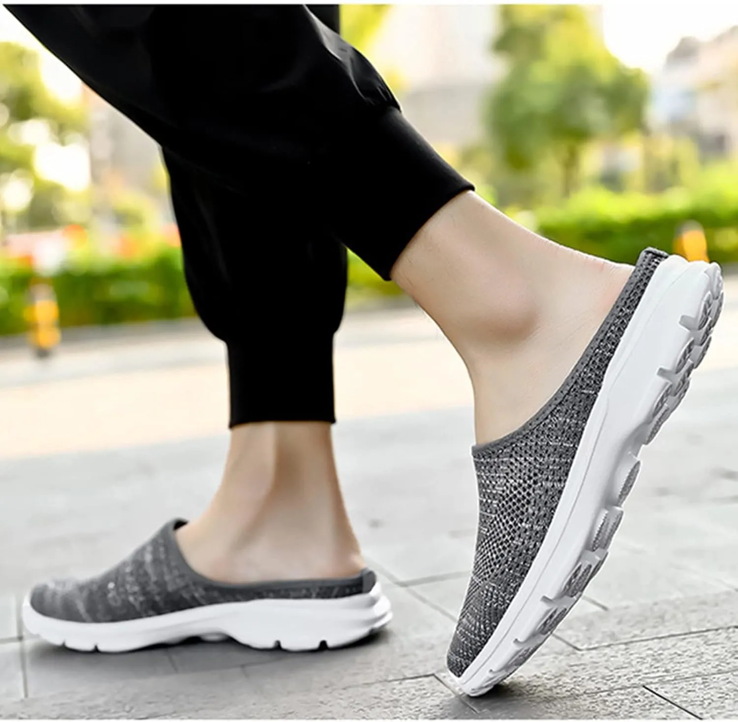 Slip On Mules & Clogs for Womens Mens Lightweight Open Back Shoes Comfort Orthopedic Walking Shoes Breathable Mesh Slippers Closed Toe Slides