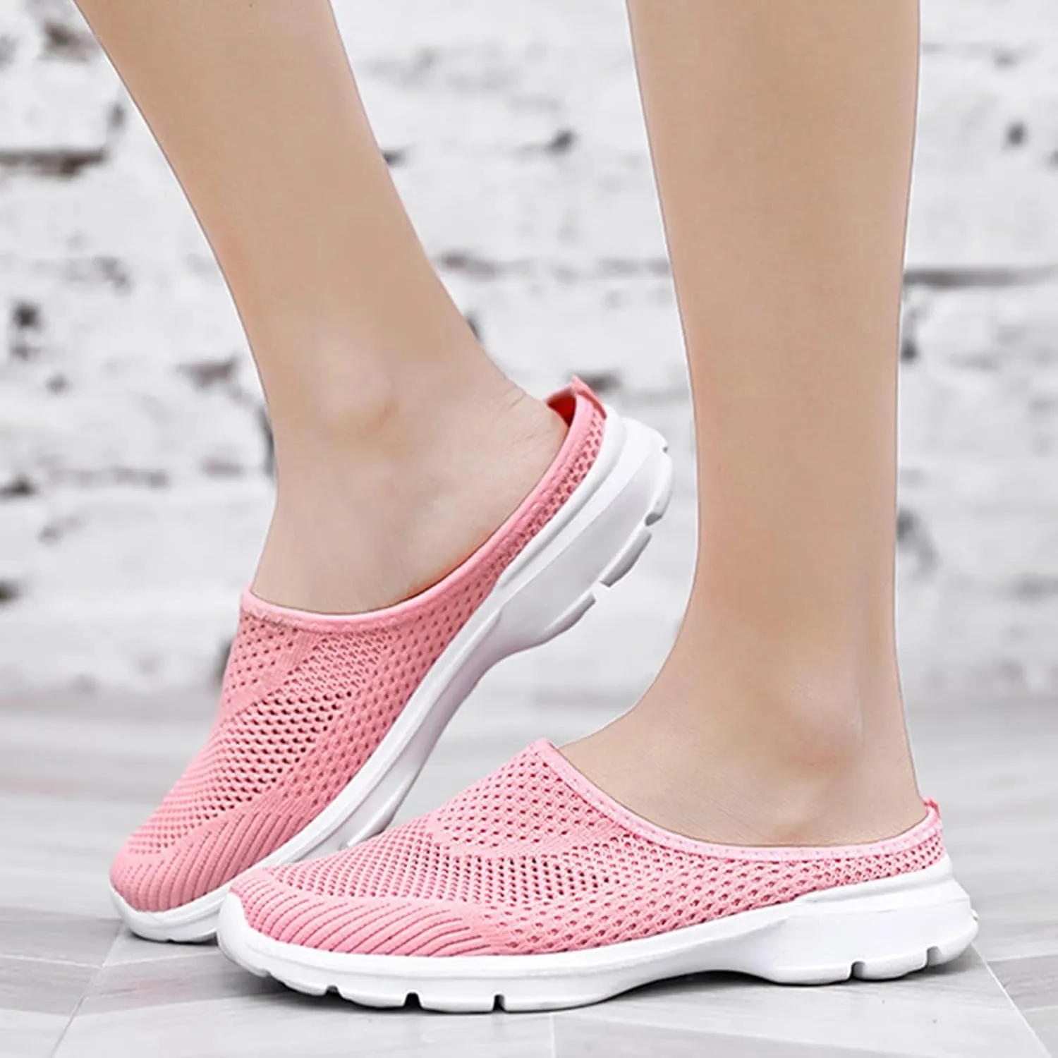 Slip On Mules & Clogs for Womens Mens Lightweight Open Back Shoes Comfort Orthopedic Walking Shoes Breathable Mesh Slippers Closed Toe Slides