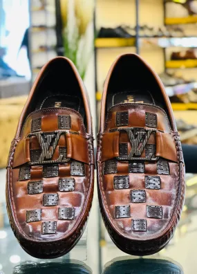 TWO-TONE BLOCK TEXTURE LOAFERS