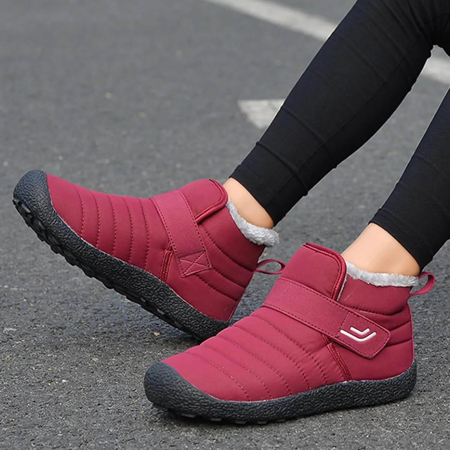 Waterproof Winter Boots Men,Casual Lightweight Cold-Weather Warm Snow Boots for Men,Comfortable Slip Resistant Fur Lined Winter Sneakers for Men