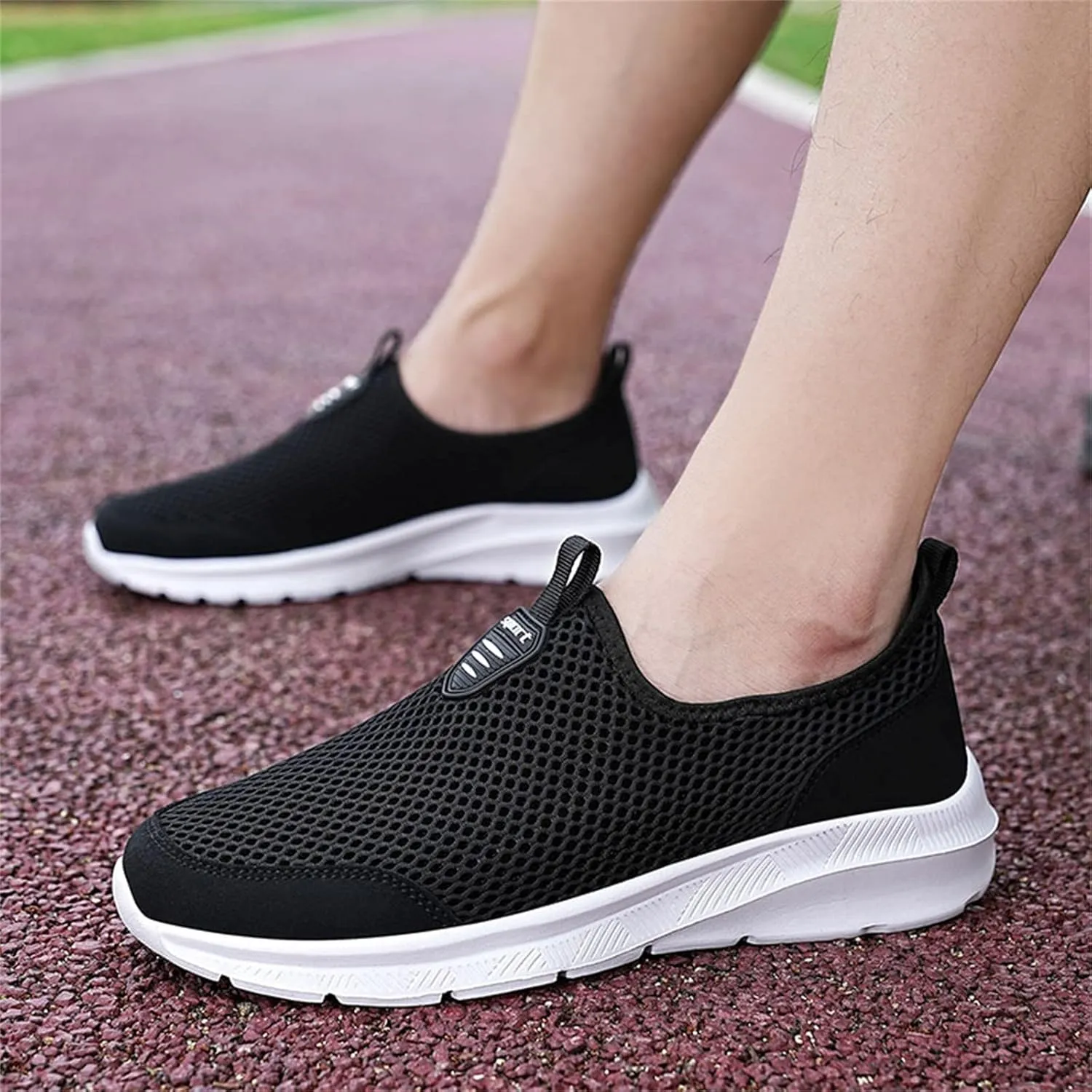 Women's Fashion Sneaker Mesh Slip On Black Non Slip Shoes for Women Comfortable Cheap Running Shoes Canvas Loafers Women Shoes Cute Sneakers for Women